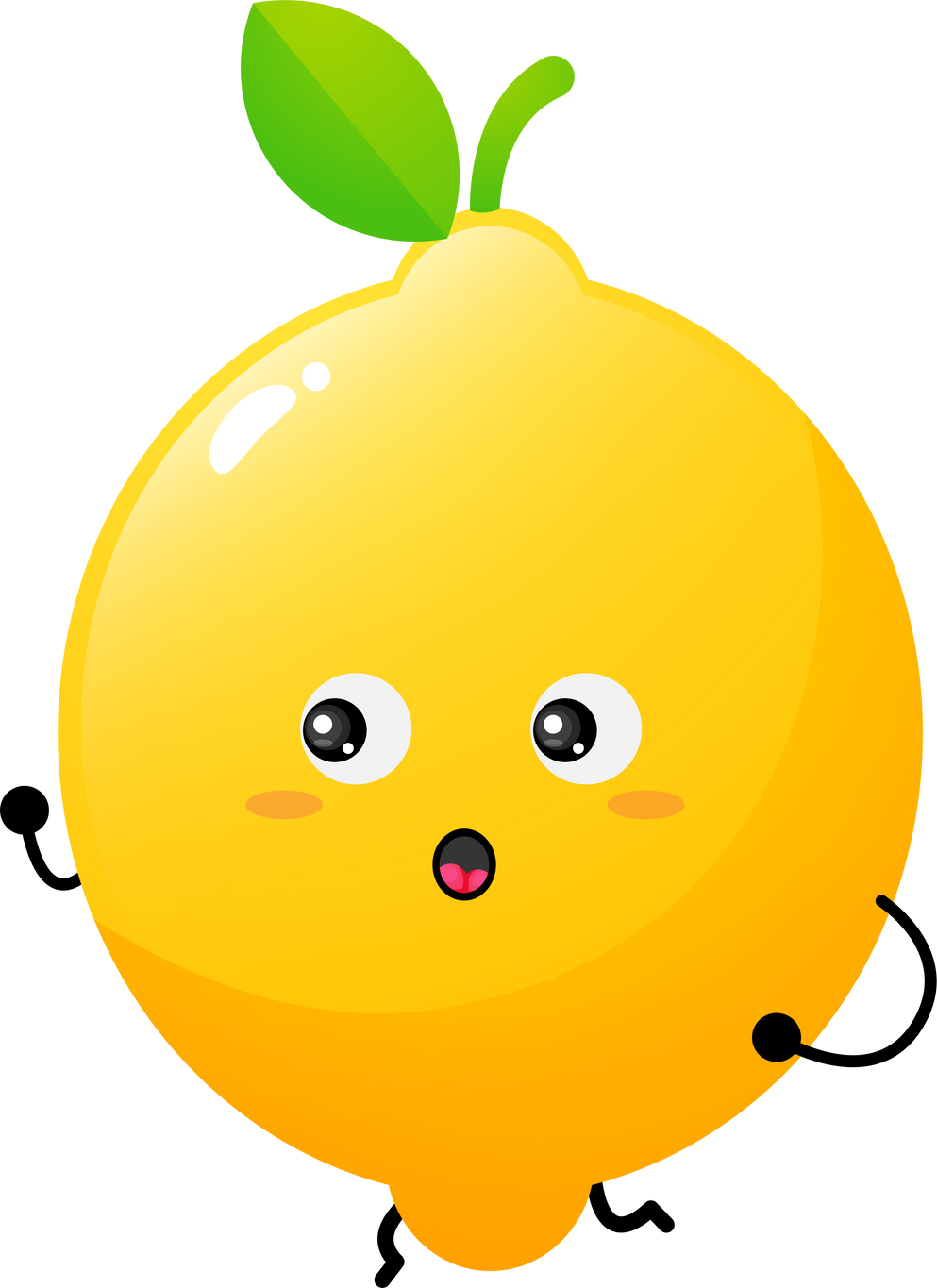 Cute lemon mascot character